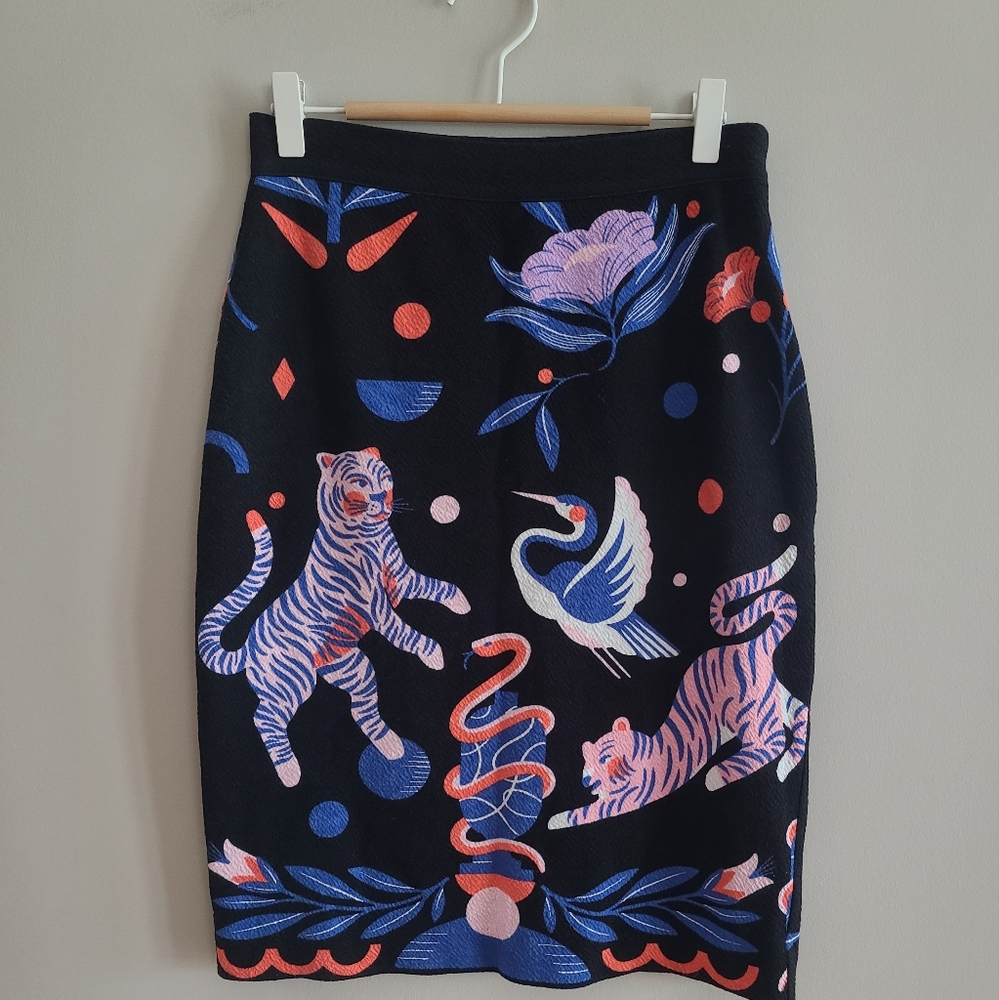 Anthropologie Super Nice Letters Sweater Midi Penicl Skirt - Check Measurements